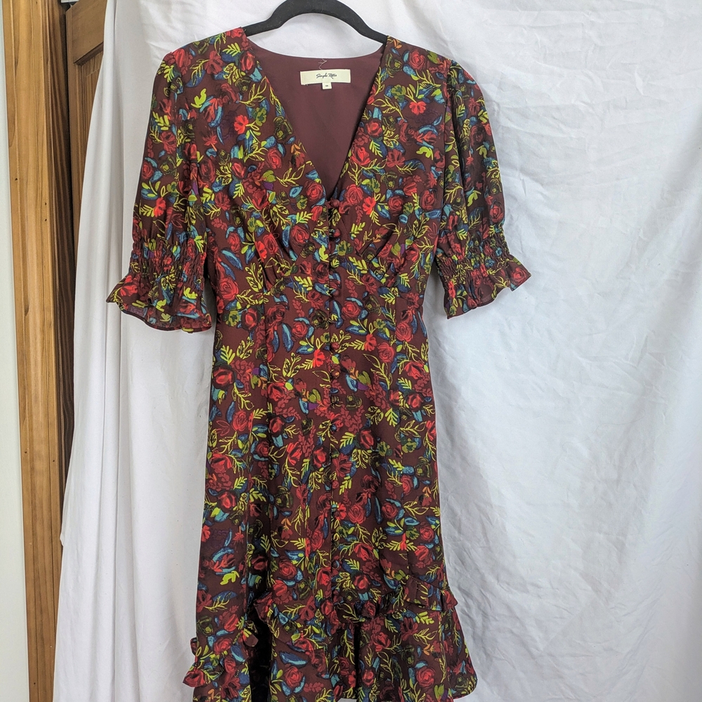 Chic Floral Ruffle Mini Dress